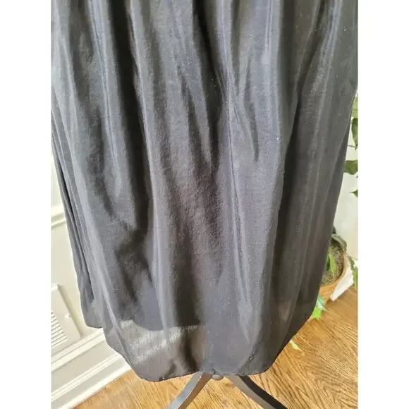 Gap Women's Black Solid Cotton Off The Shoulder Casual Knee Length Dress Size 12 - Picture 4 of 13